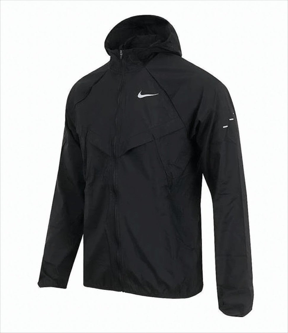 Matte Finish Hooded Jacket with Angular Panel Design