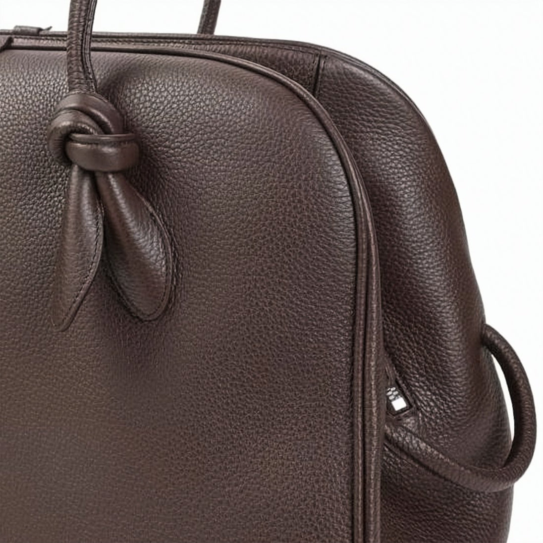 Pebbled Calf Leather Structured Shoulder Bag