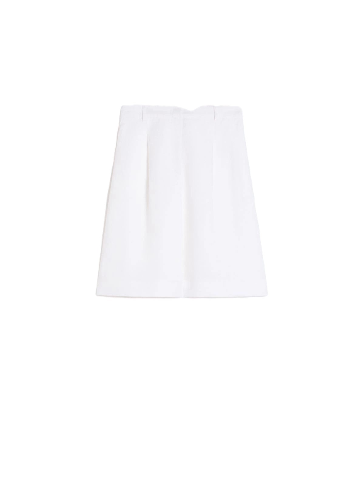 Tailored White Knee-Length Shorts with High Waist