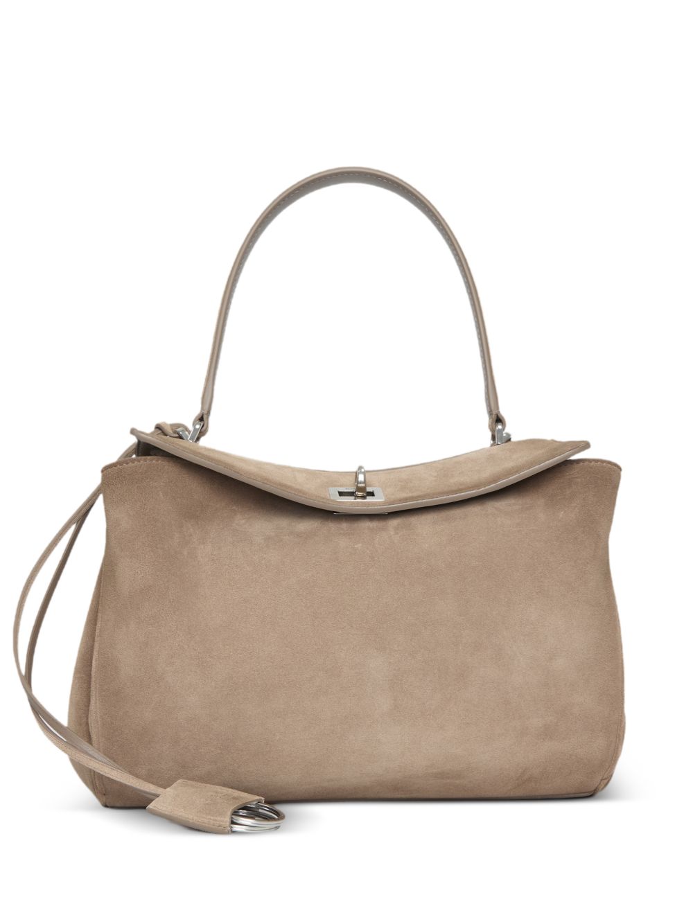 Structured Handbag In Smooth Taupe Calf Leather