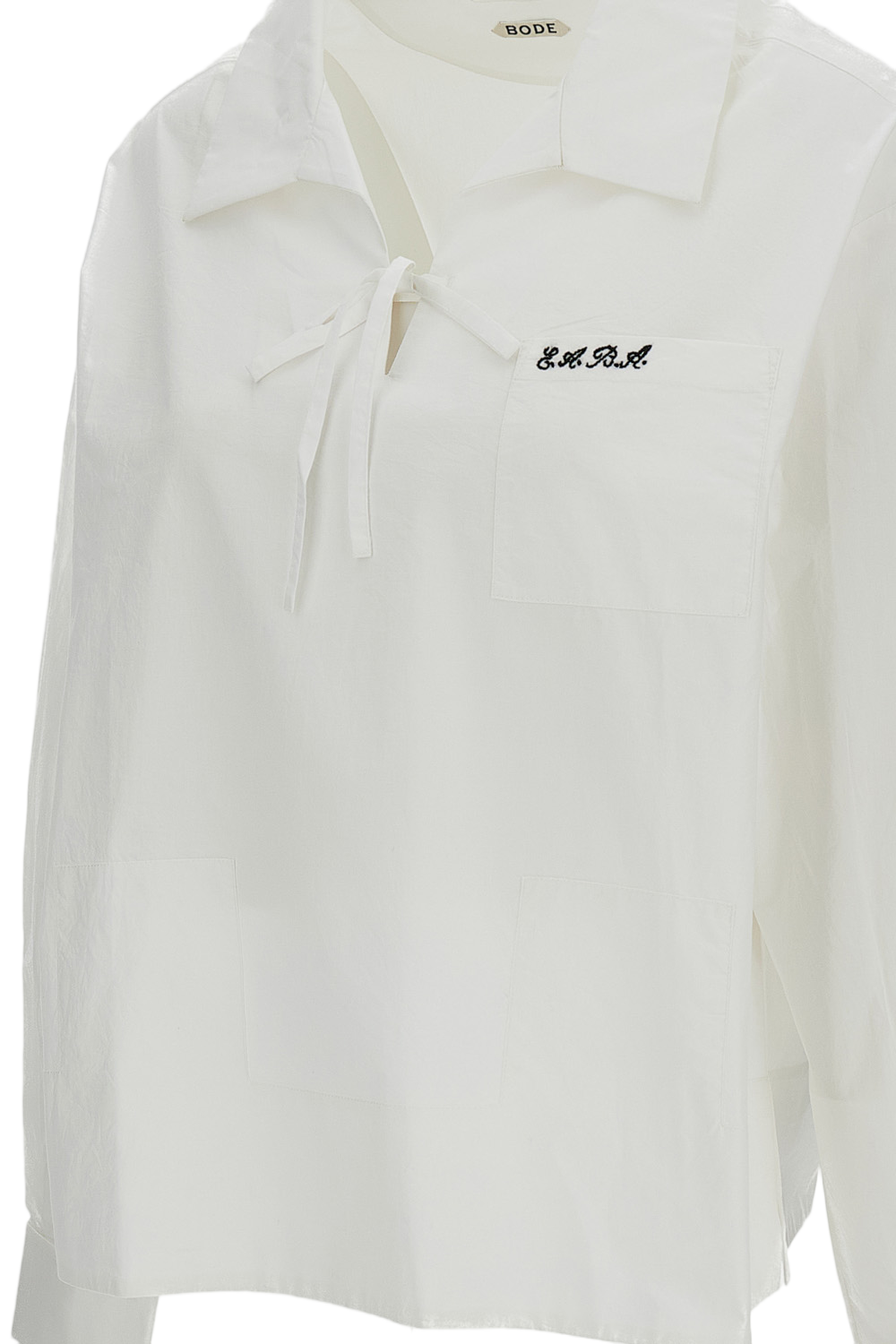 White Cotton Maze Long Sleeve Shirt