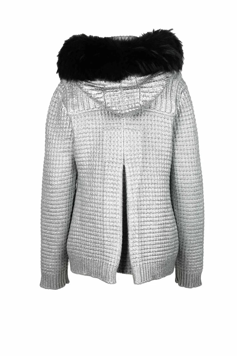 Knit Coat Toggle Closure - Silver