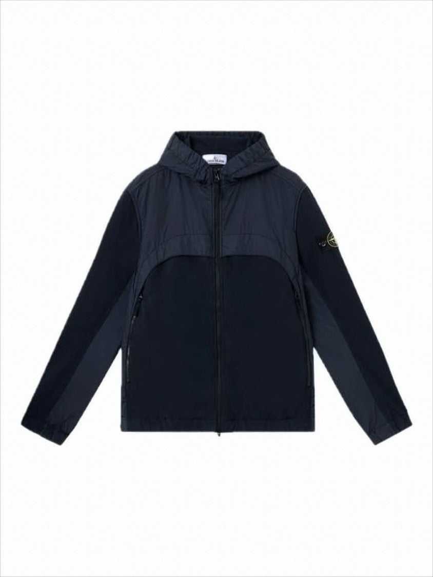 Hooded Casual Jacket with Color-Blocked Design