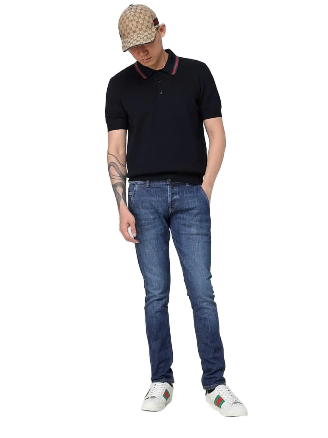 Short-Sleeved Polo Shirt with Iconic Stripe Detailing