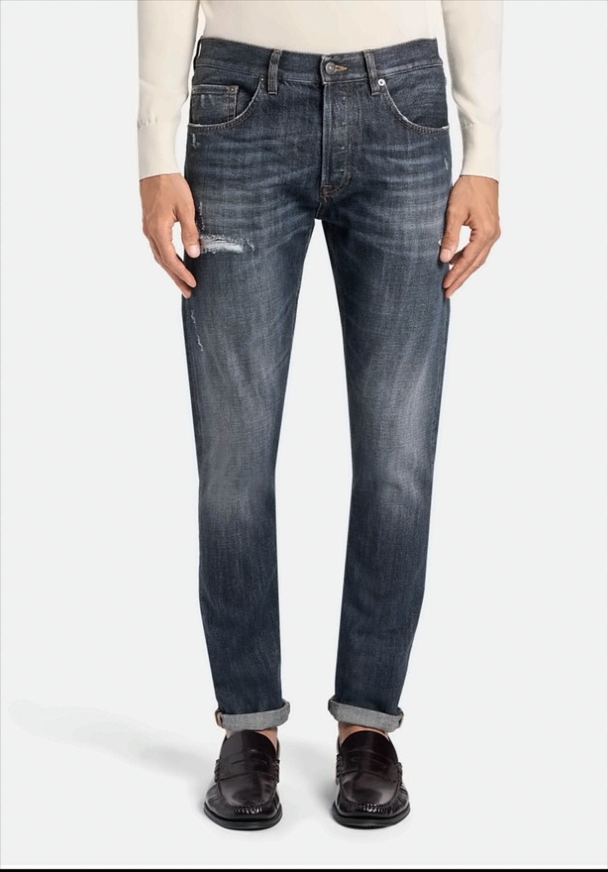 Dark Vintage Wash Distressed Jeans