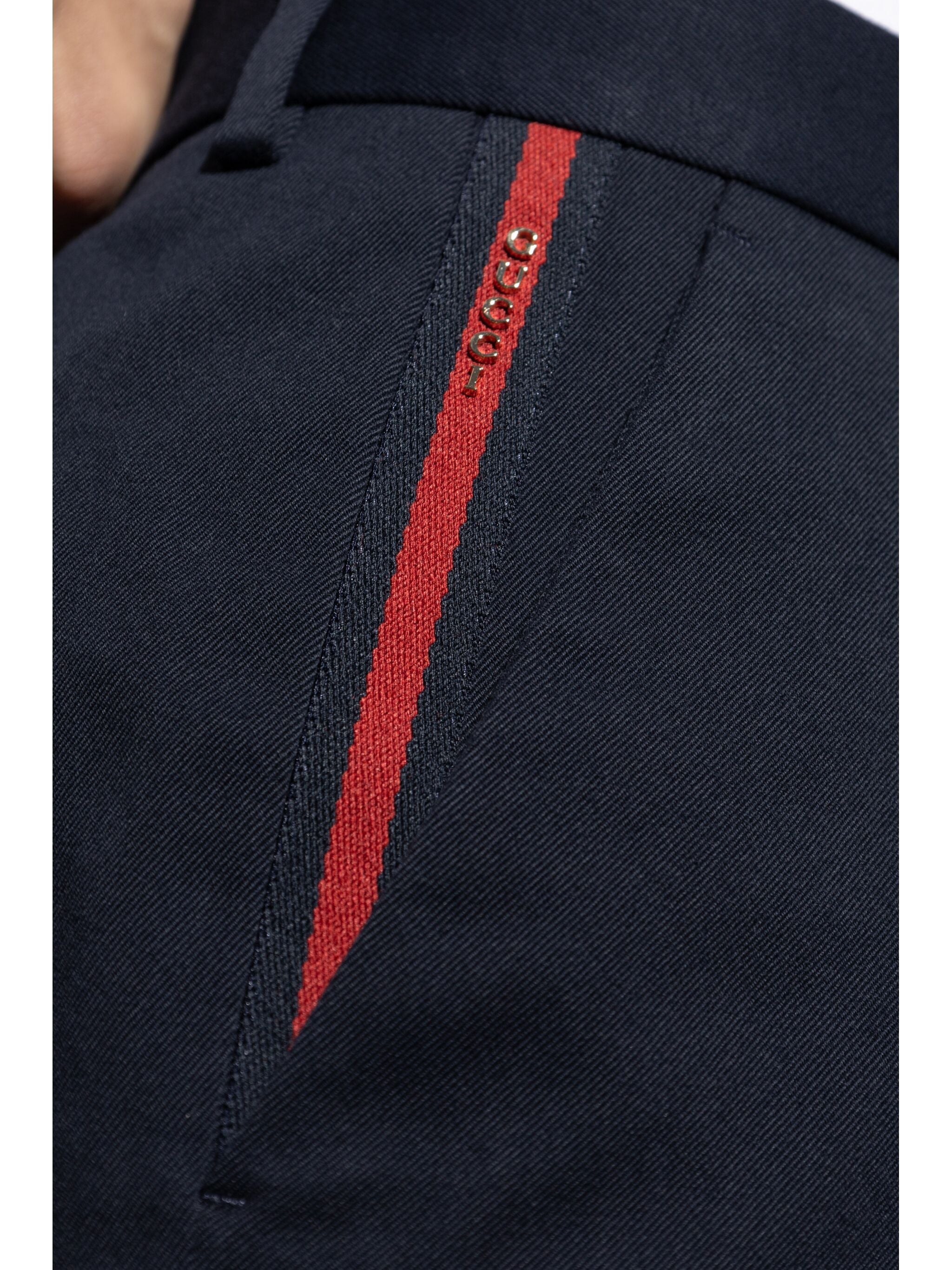Blue Tailored Cotton Gabardine Web Trousers