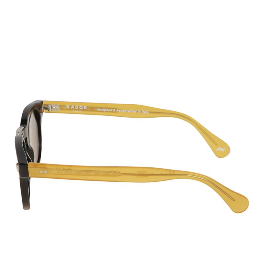 Woody Flag Square Frame Sunglasses with Reflective Blue Lenses