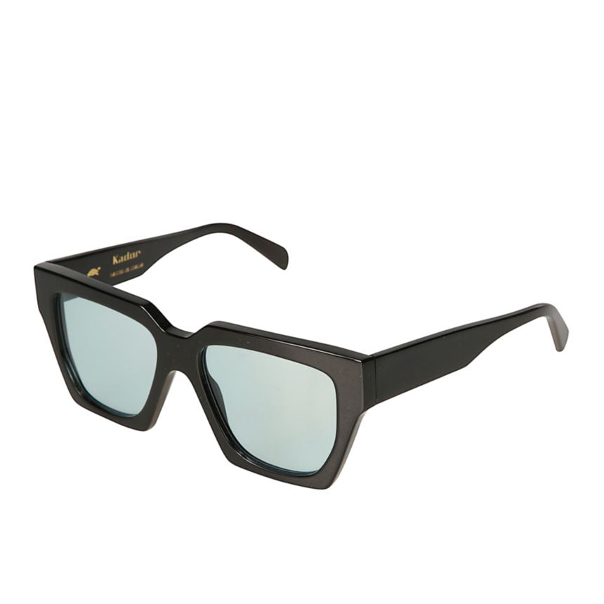 Charlize Oversized Square-Frame Sunglasses with Reflective Blue Tint
