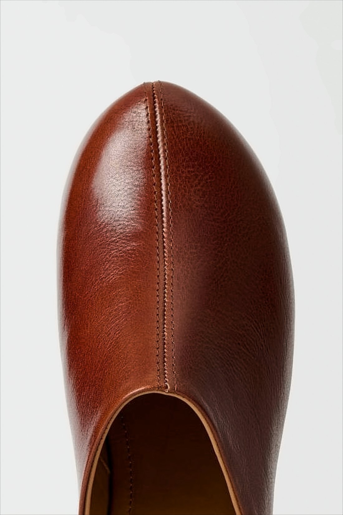Brown Slip-On Mules with Polished Cowhide