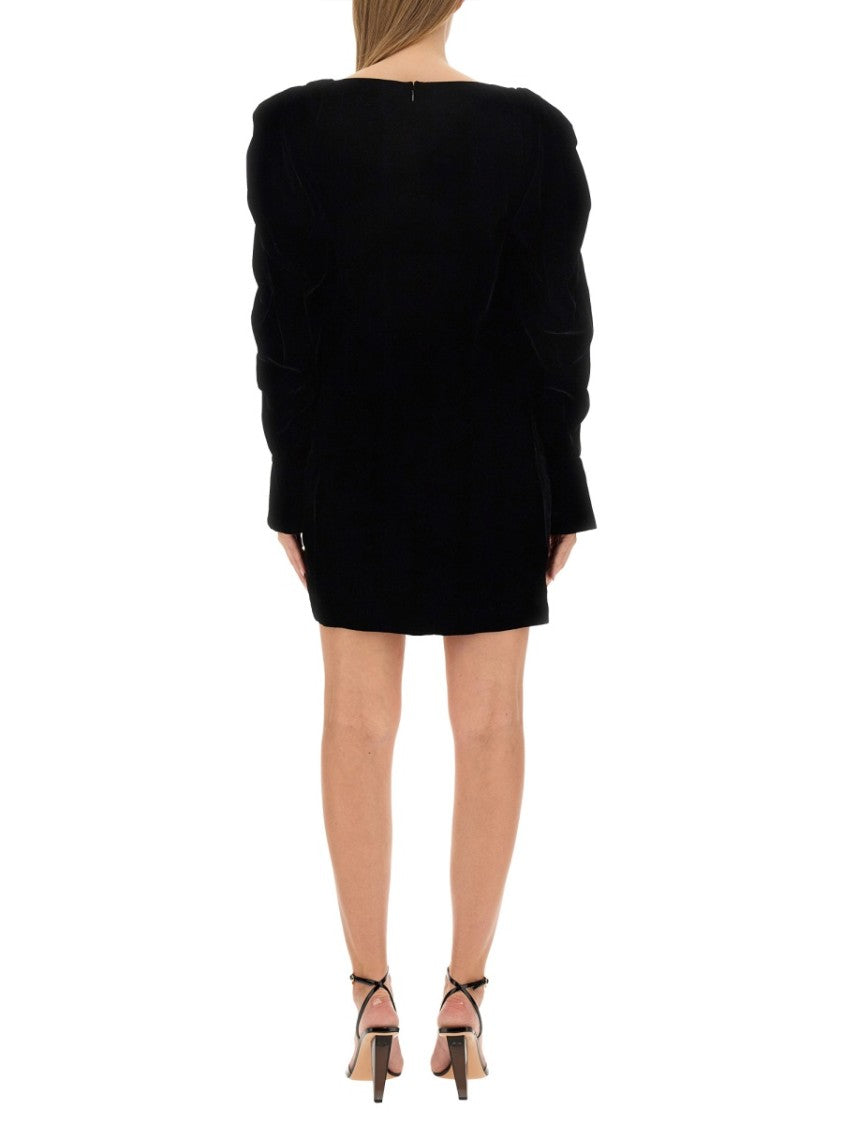 Slim Fit Mini Dress With Voluminous Sleeves