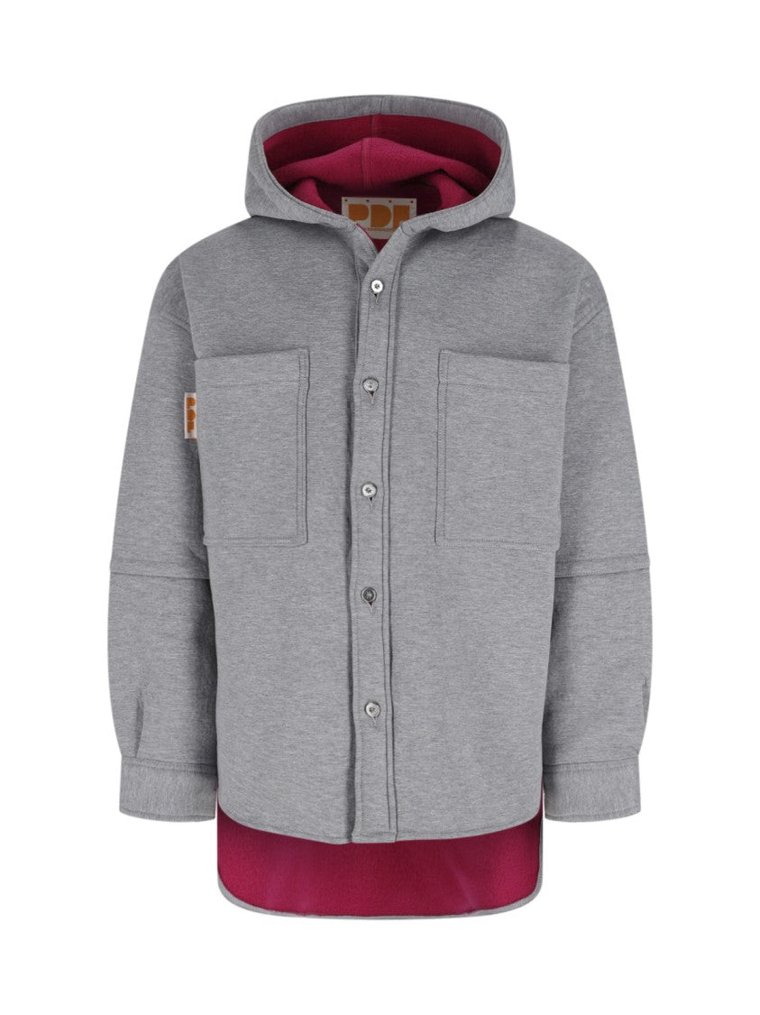 Logo Hooded Cardigan – Grey
