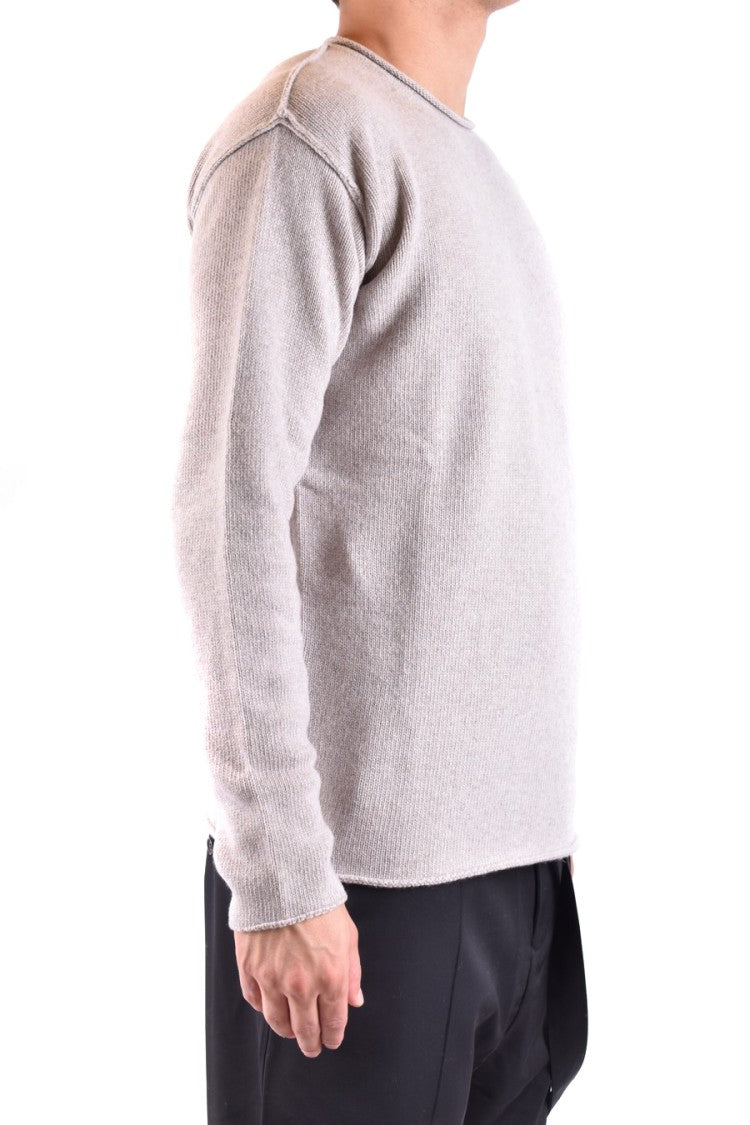 Beige Cashmere-Wool Blend Knit Sweater