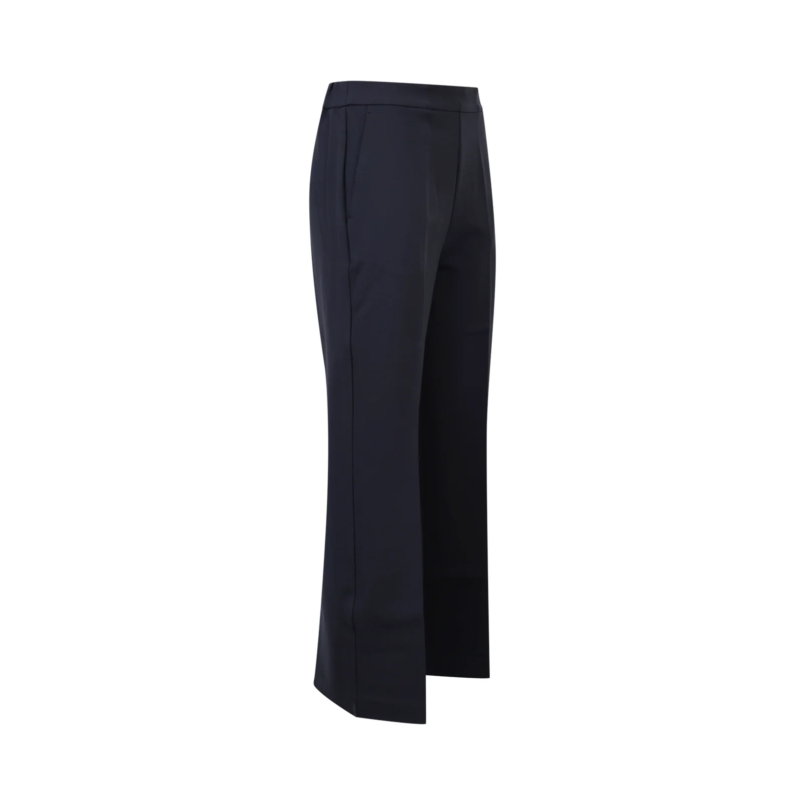 Refined Blue Straight Pants With Clean Waistband