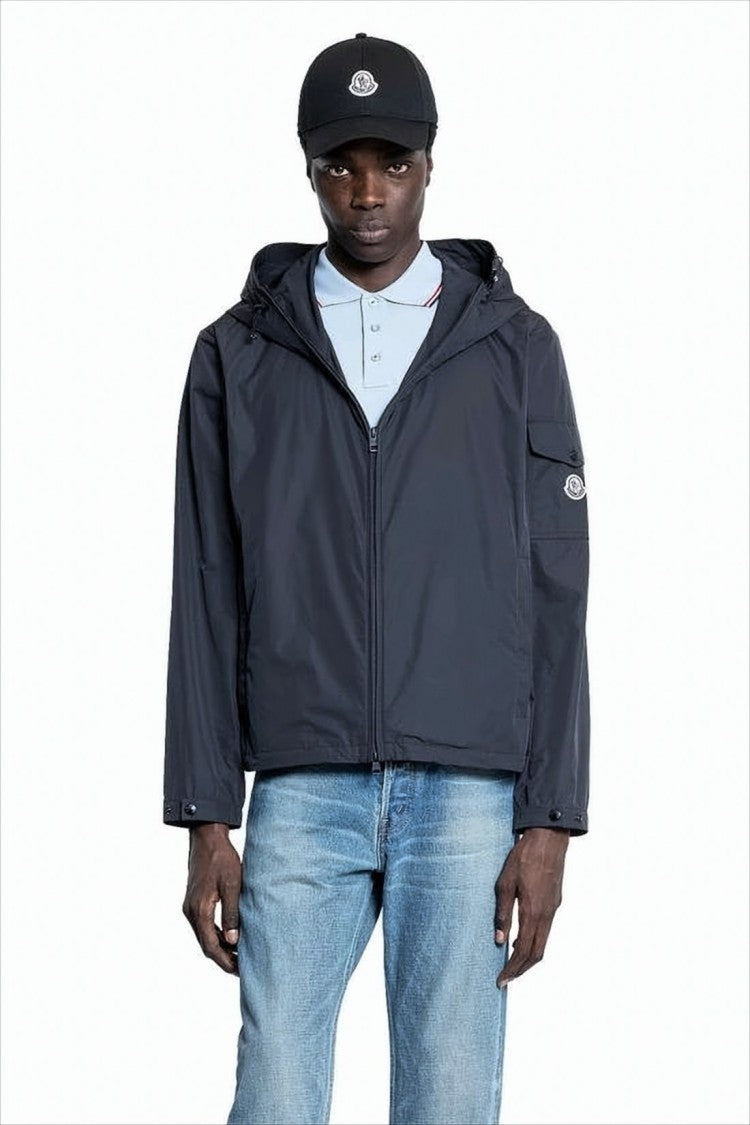 Lightweight Black Jacket with Adjustable Hood