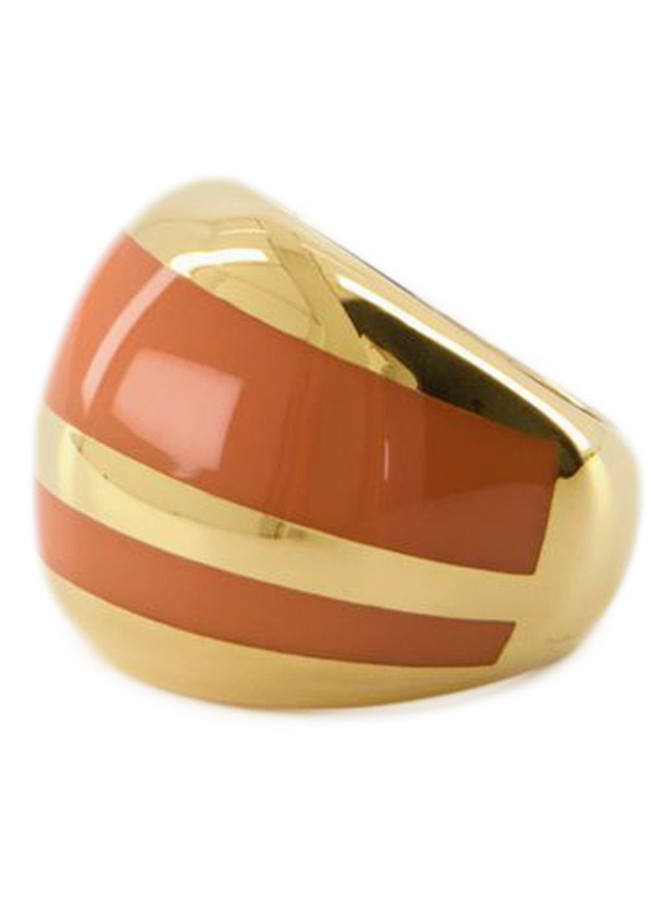Ring - Orange Tamarin - Gold Metal