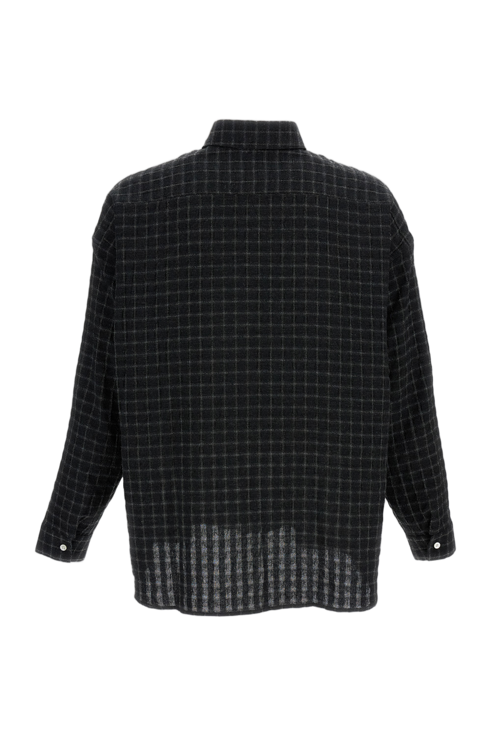 Black Stable Seersucker Check Shirt