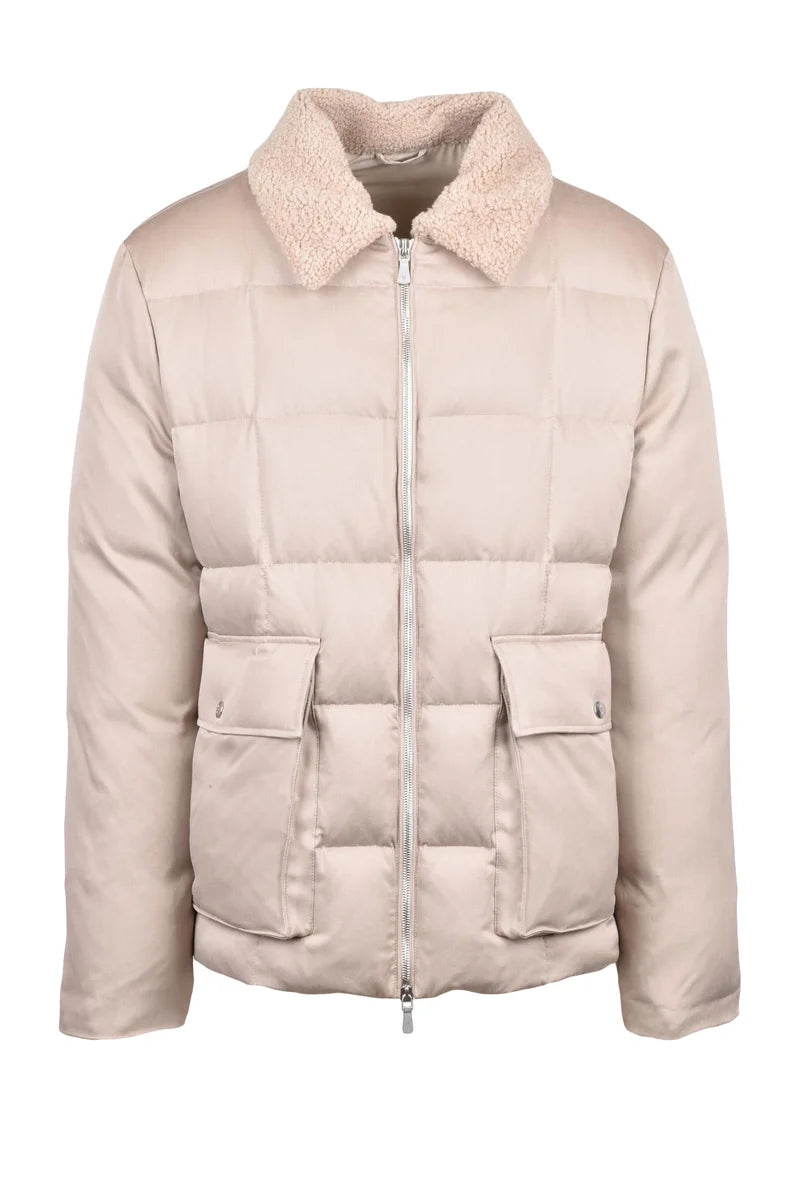 Silk Down Jacket - Beige