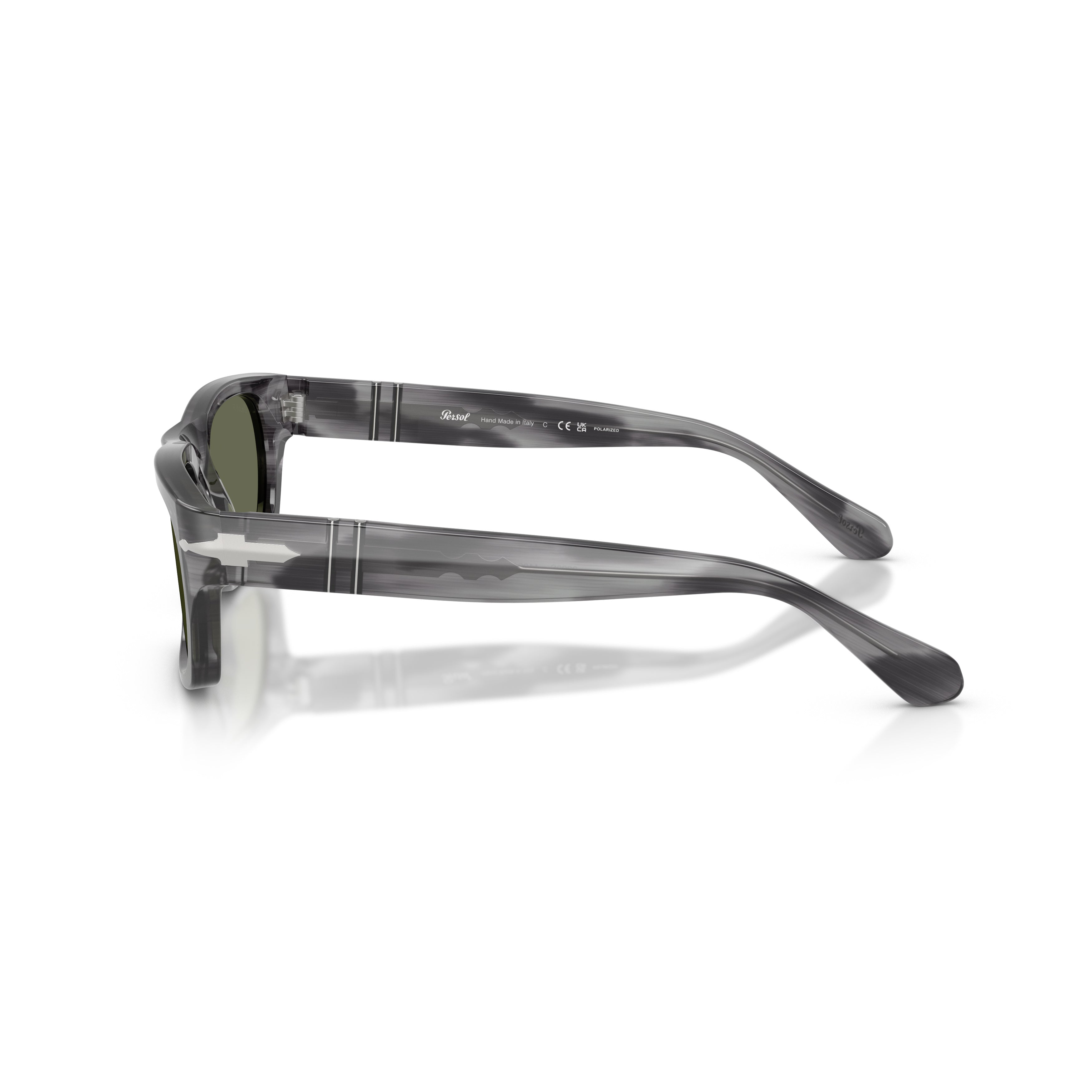0po3398s Rectangular Grey Acetate Sunglasses with Dark Lenses