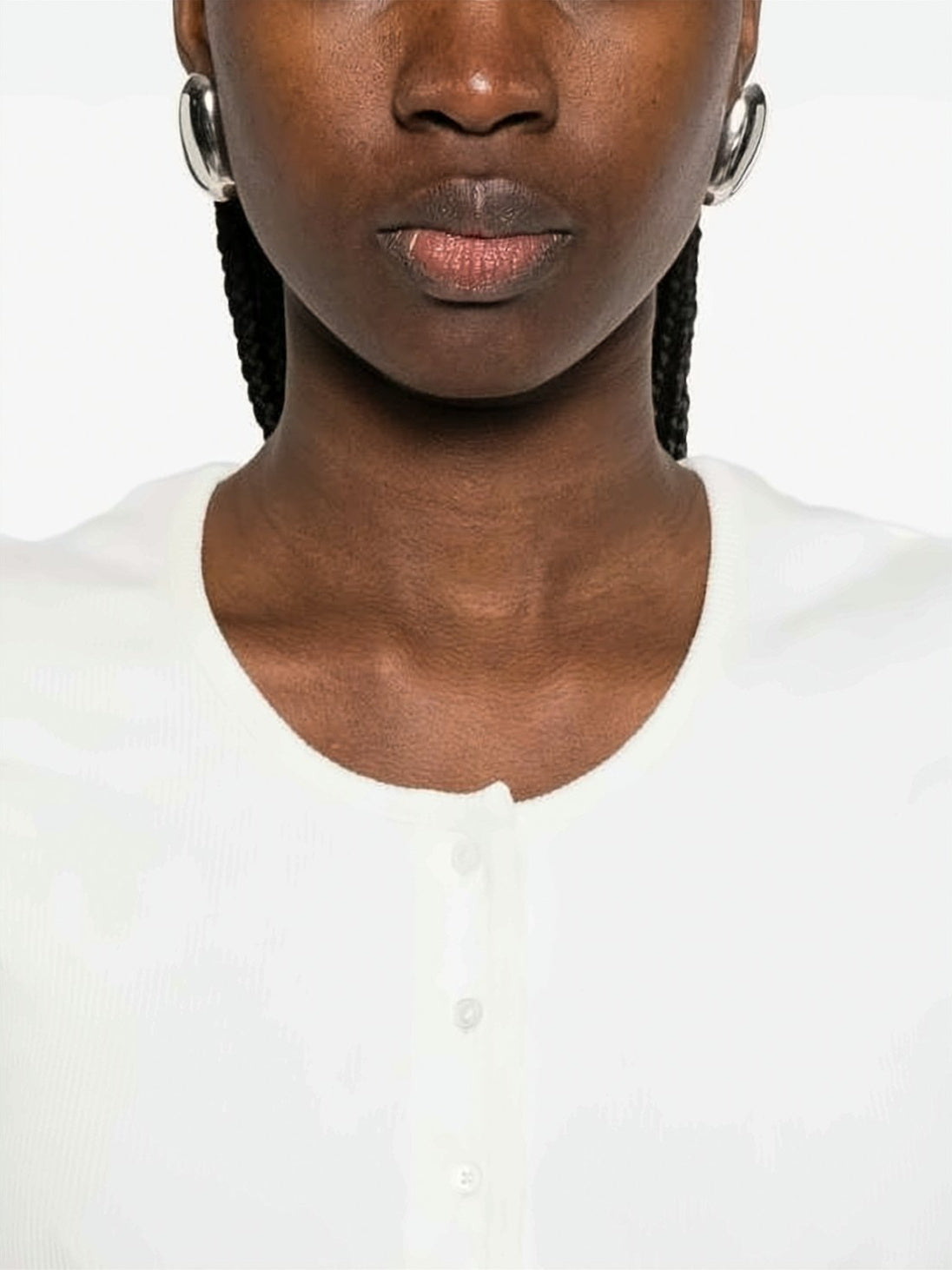 Fitted White Short-Sleeved Top