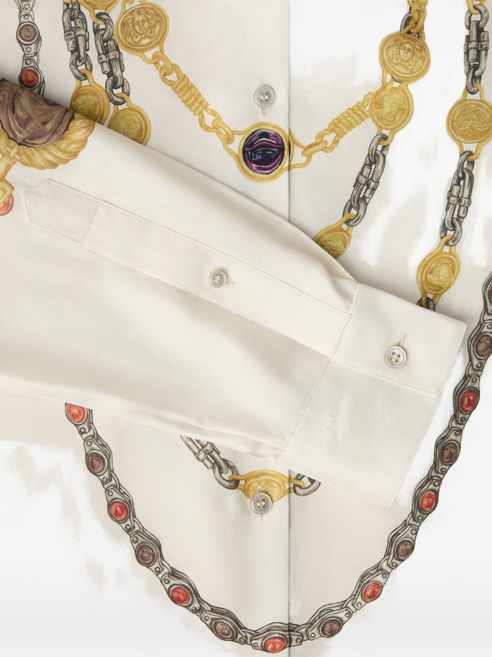 Silk And Nylon Top With Intricate Chain Medallion Prints