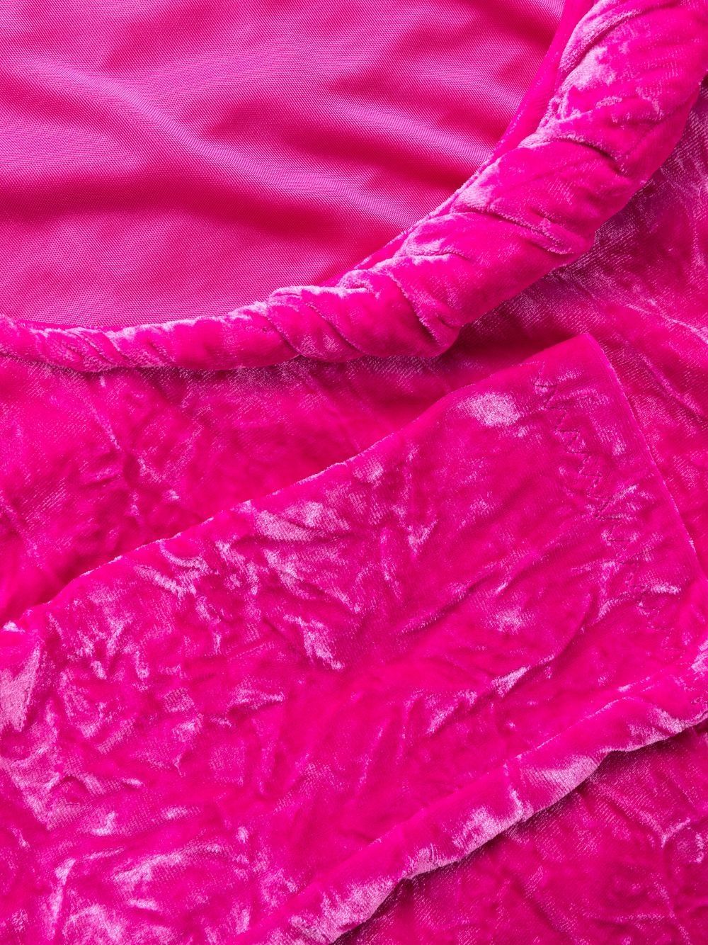 Asymmetric Hot Pink Velvet Minidress