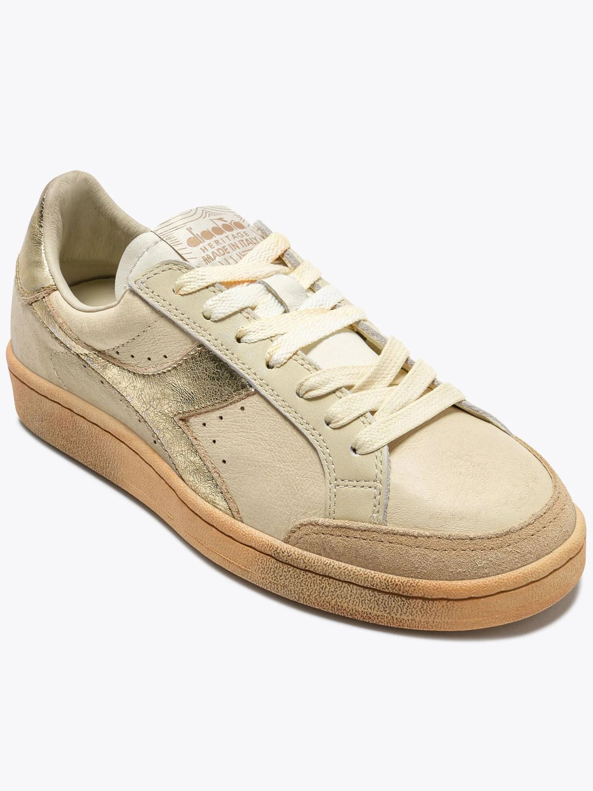 Prestige Aged Italia Cream Gold Sneakers