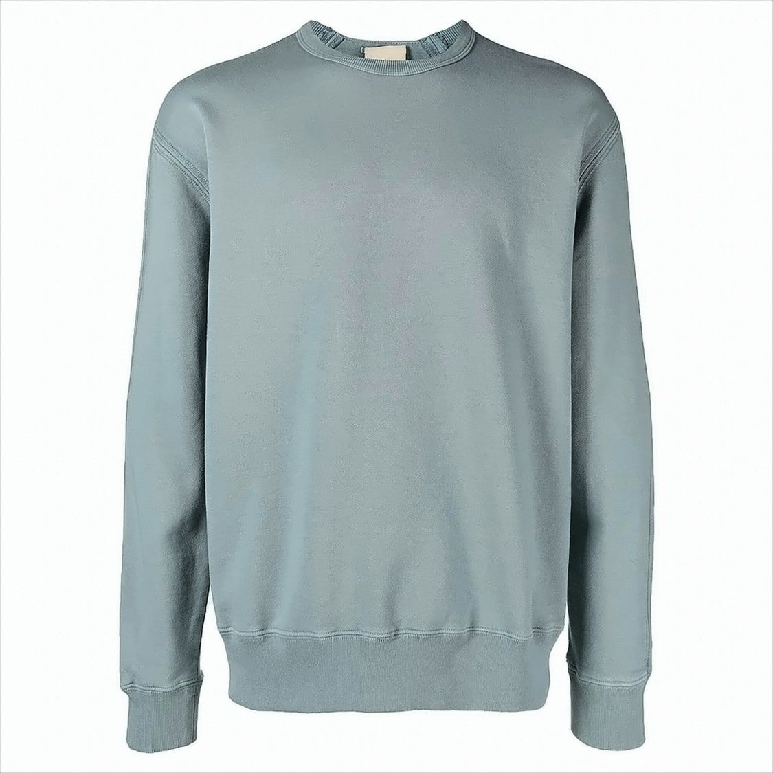 Blue-Grey Sweatshirt with Logo Patch Detail