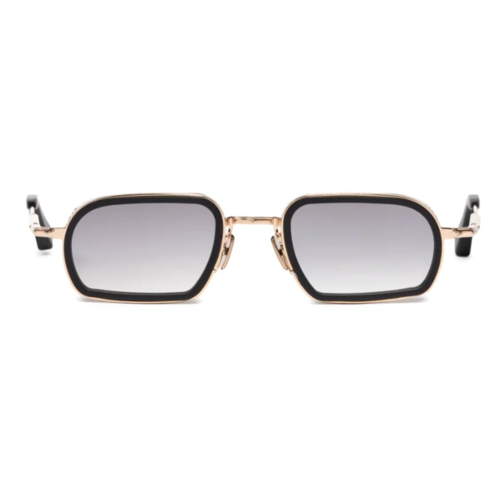 Martin Geometric Rectangular Sunglasses with Gold-tone Metal Frame