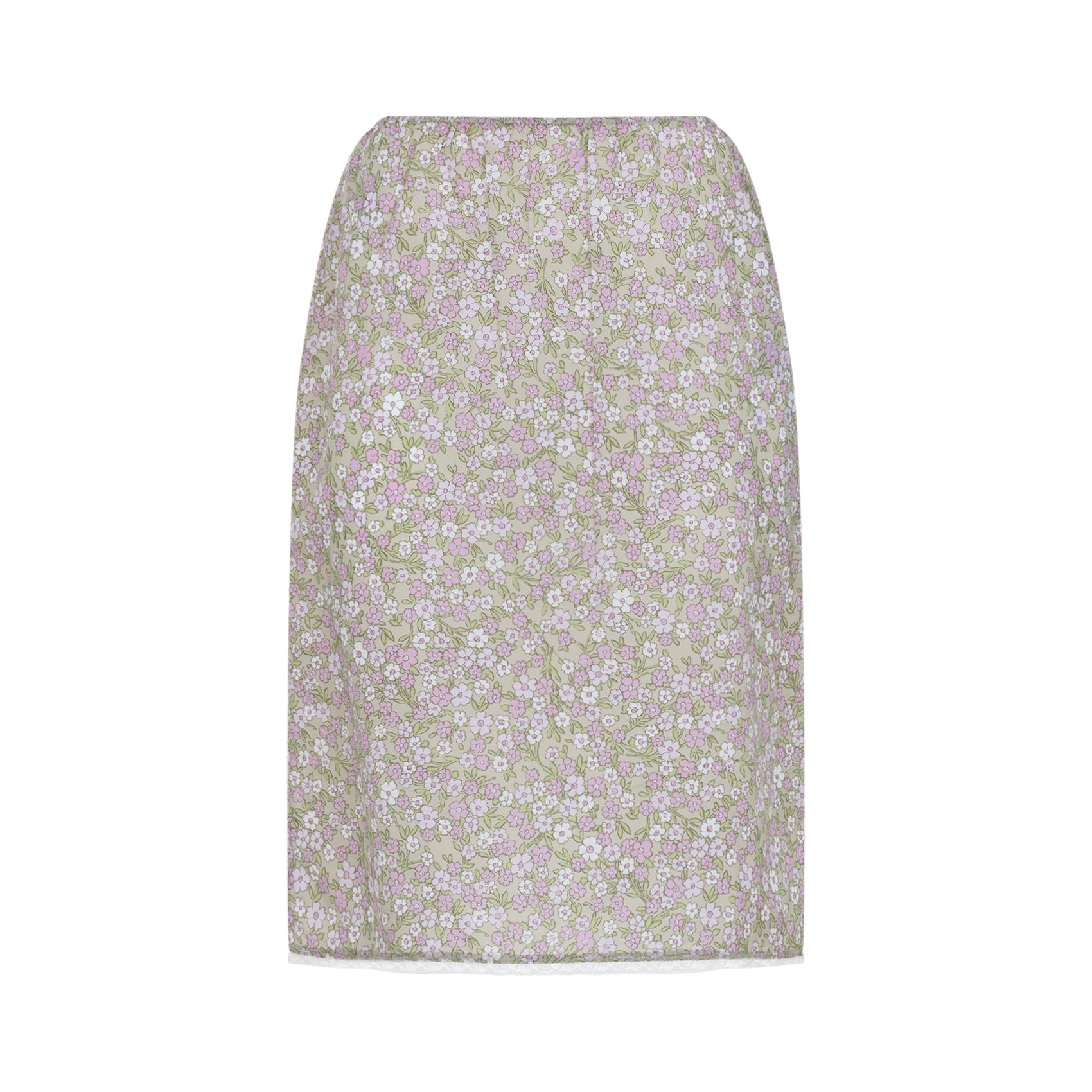 Knee-Length Floral Print Midi Skirt