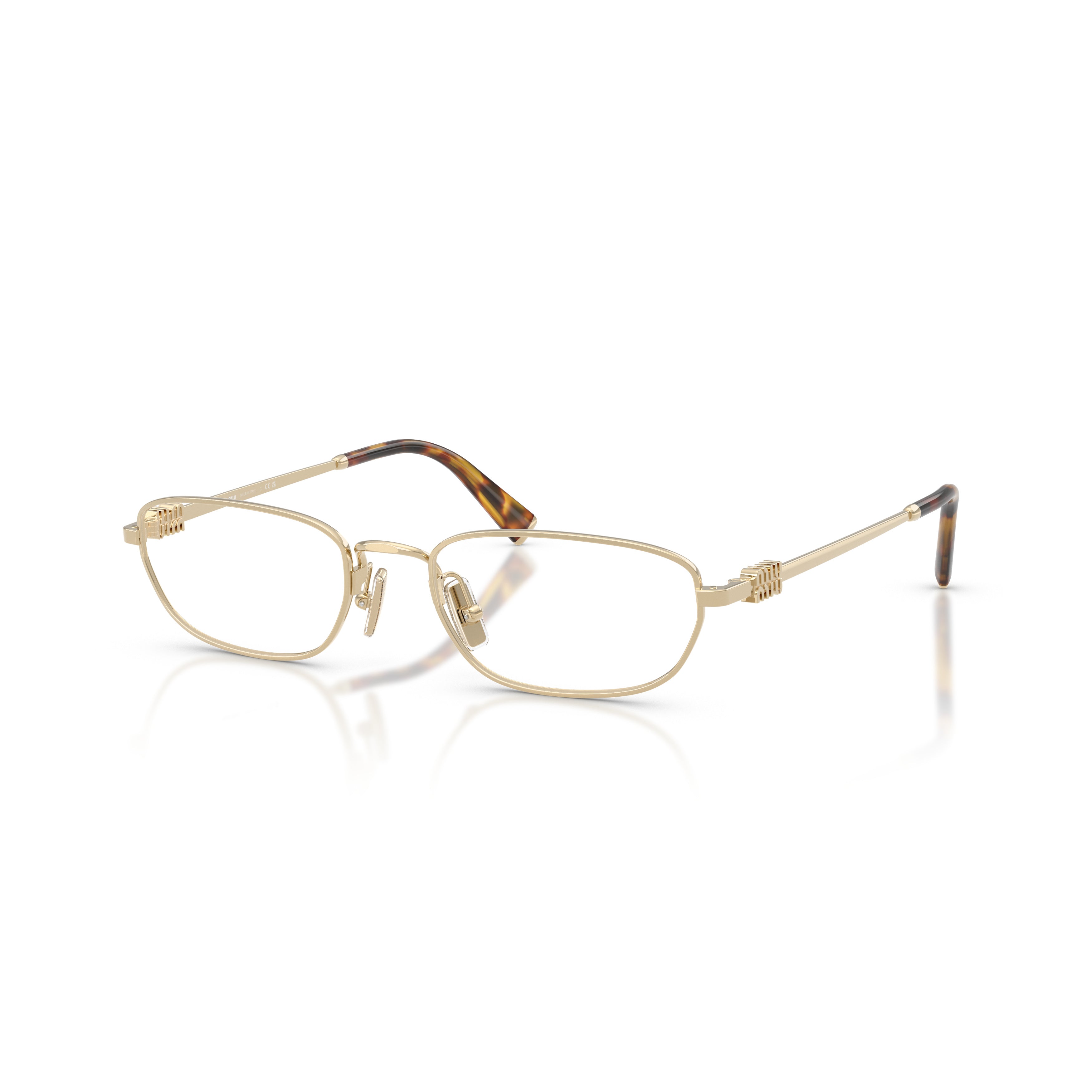 0mu 52zv Rectangular Gold-tone Eyeglasses