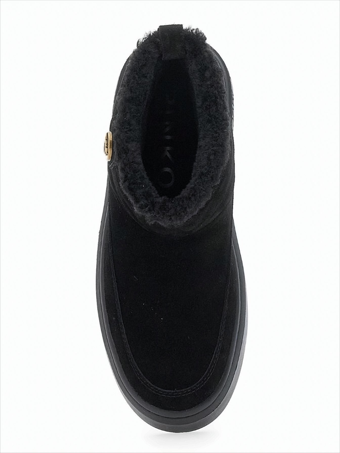 Padded Ankle Boots With Contrasting Gold Logo