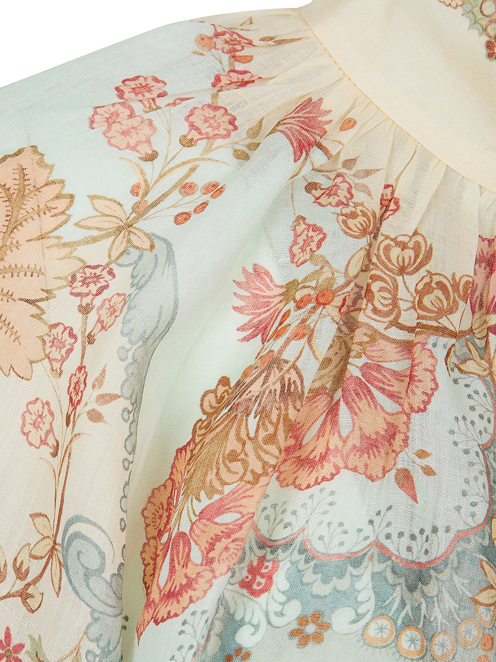 Floral Stand Collar Blouse