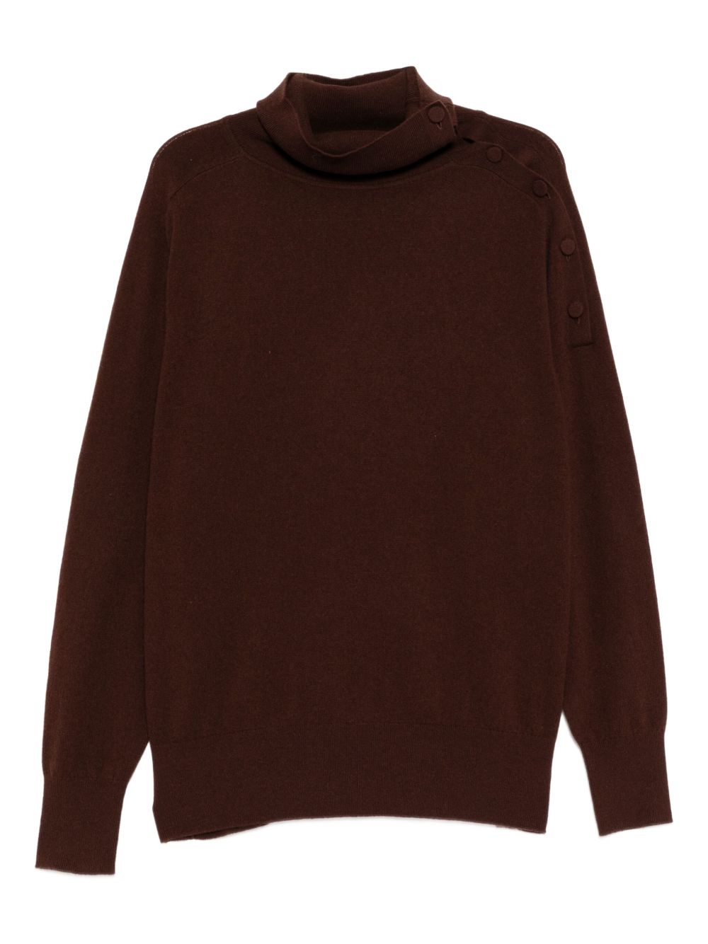 Relaxed Oversized Brown Sweater With Turtleneck