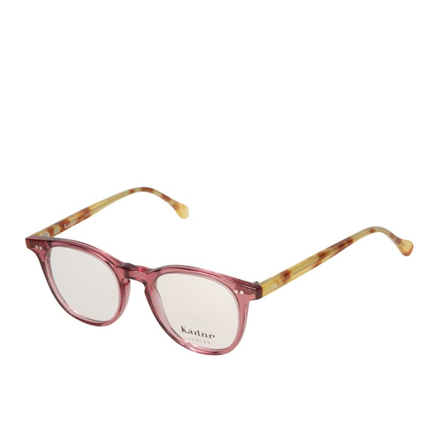 Kubino Translucent Pink Frame Eyeglasses with Tortoiseshell Temples