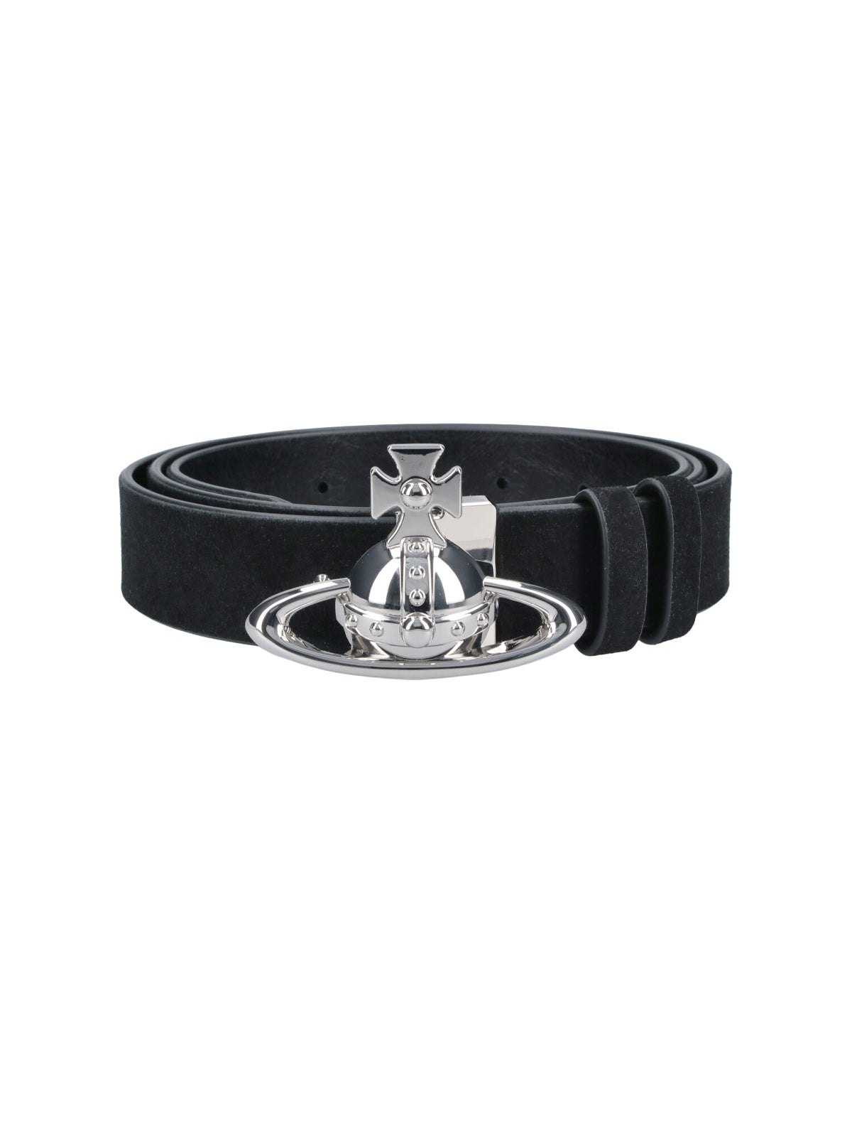 Polished Finish Black Belt With Classic Buckle Closure