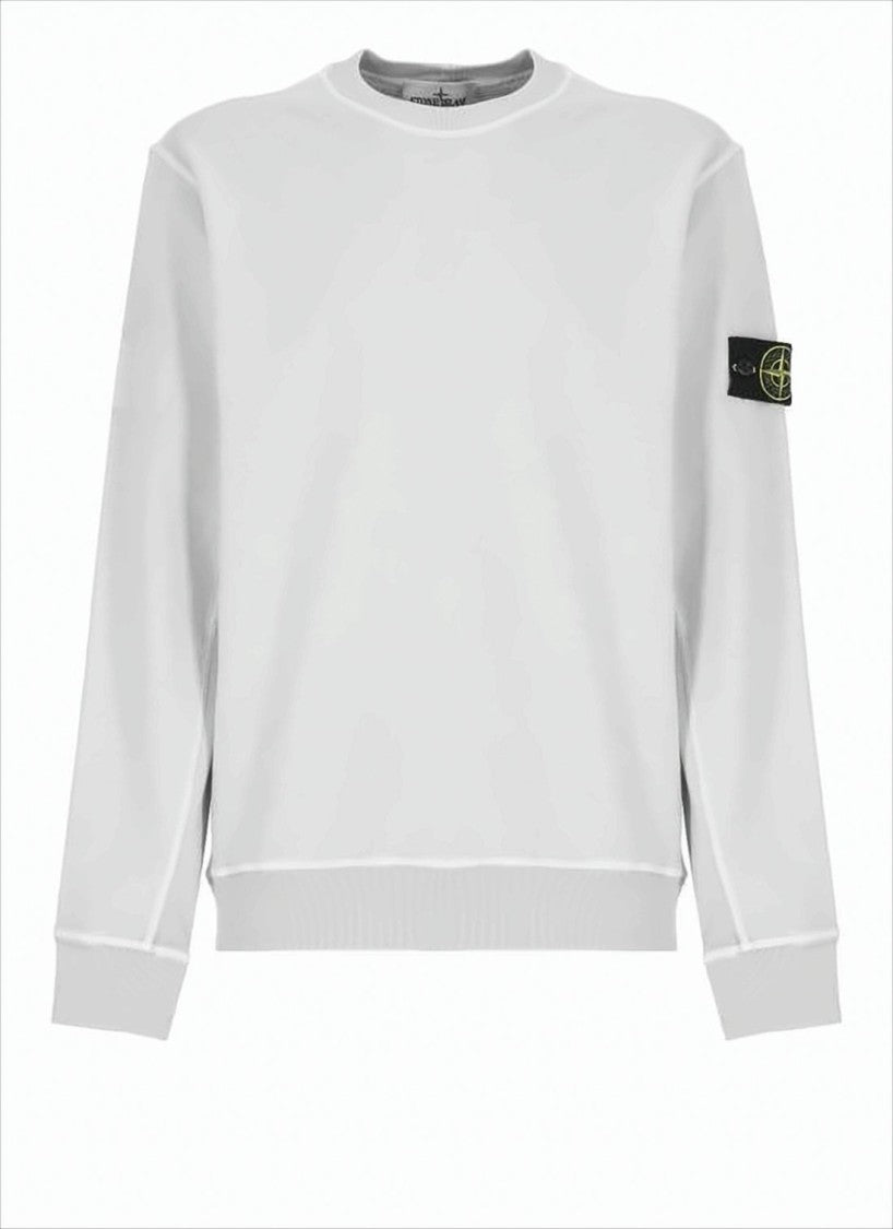 Long-Sleeve Crewneck Shirt with Subtle Logo Patch