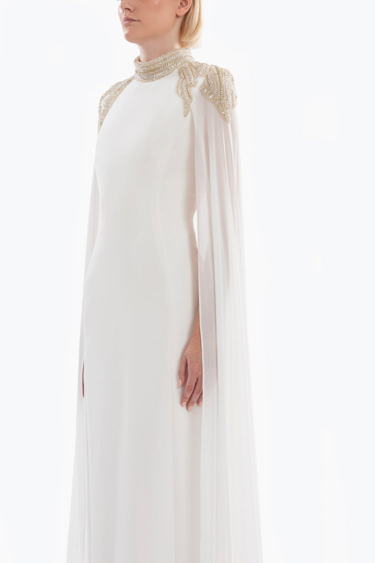 Embellished Crepe Kaftan