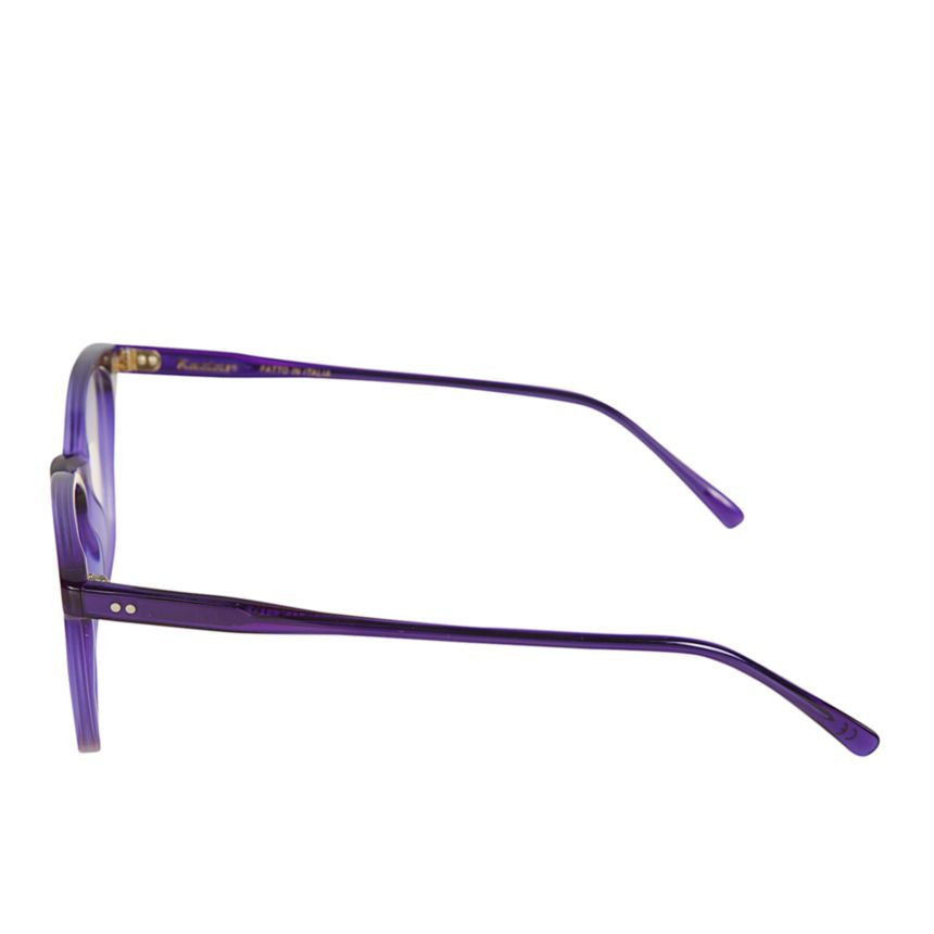 Quadro/K-53 Translucent Purple Square-Frame Kador Eyeglasses