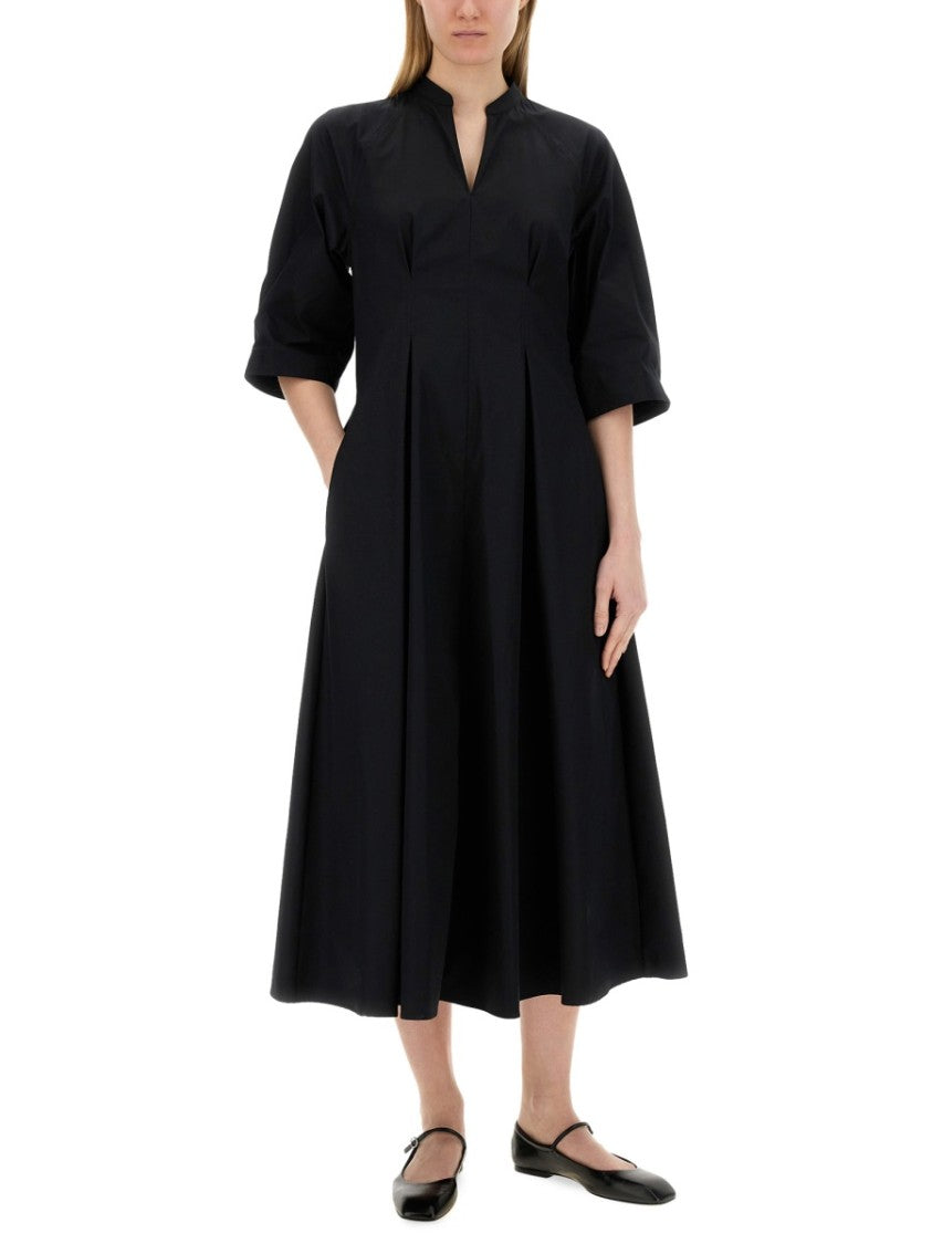 Pleated Black Long Dress