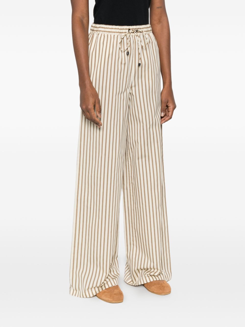 Wide-leg Striped Trousers