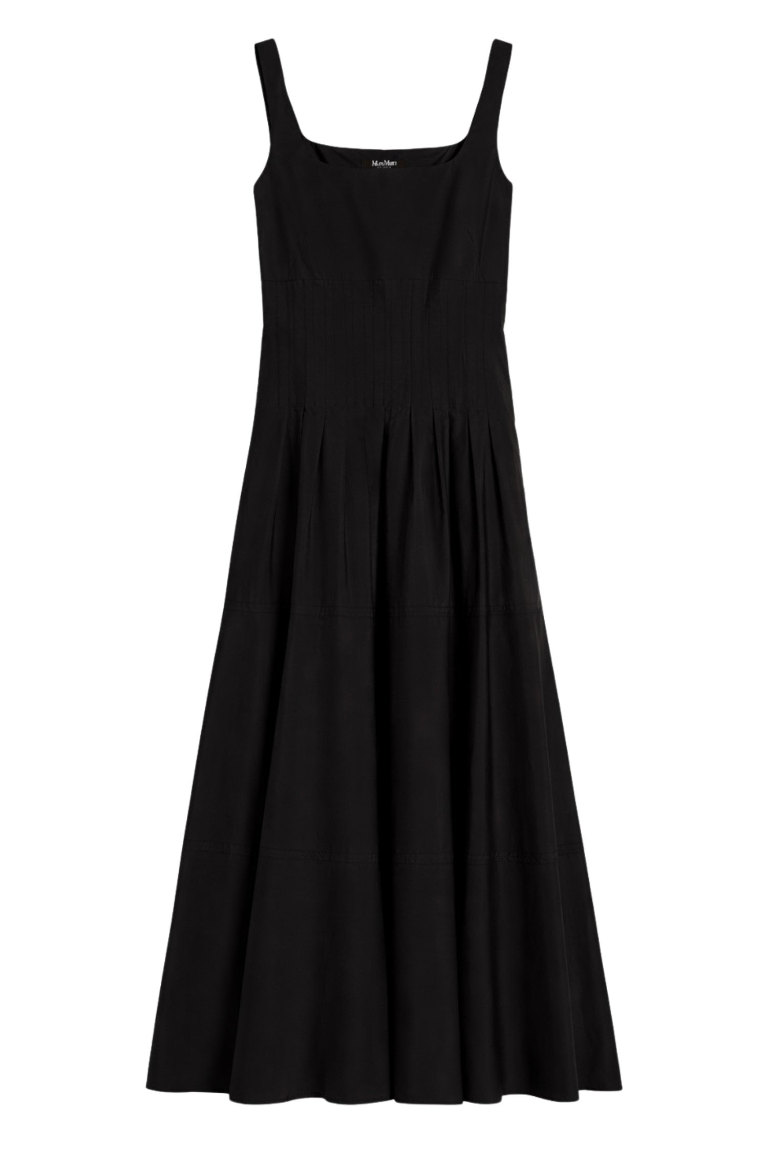 Sleeveless Midi Dress with Square Neckline