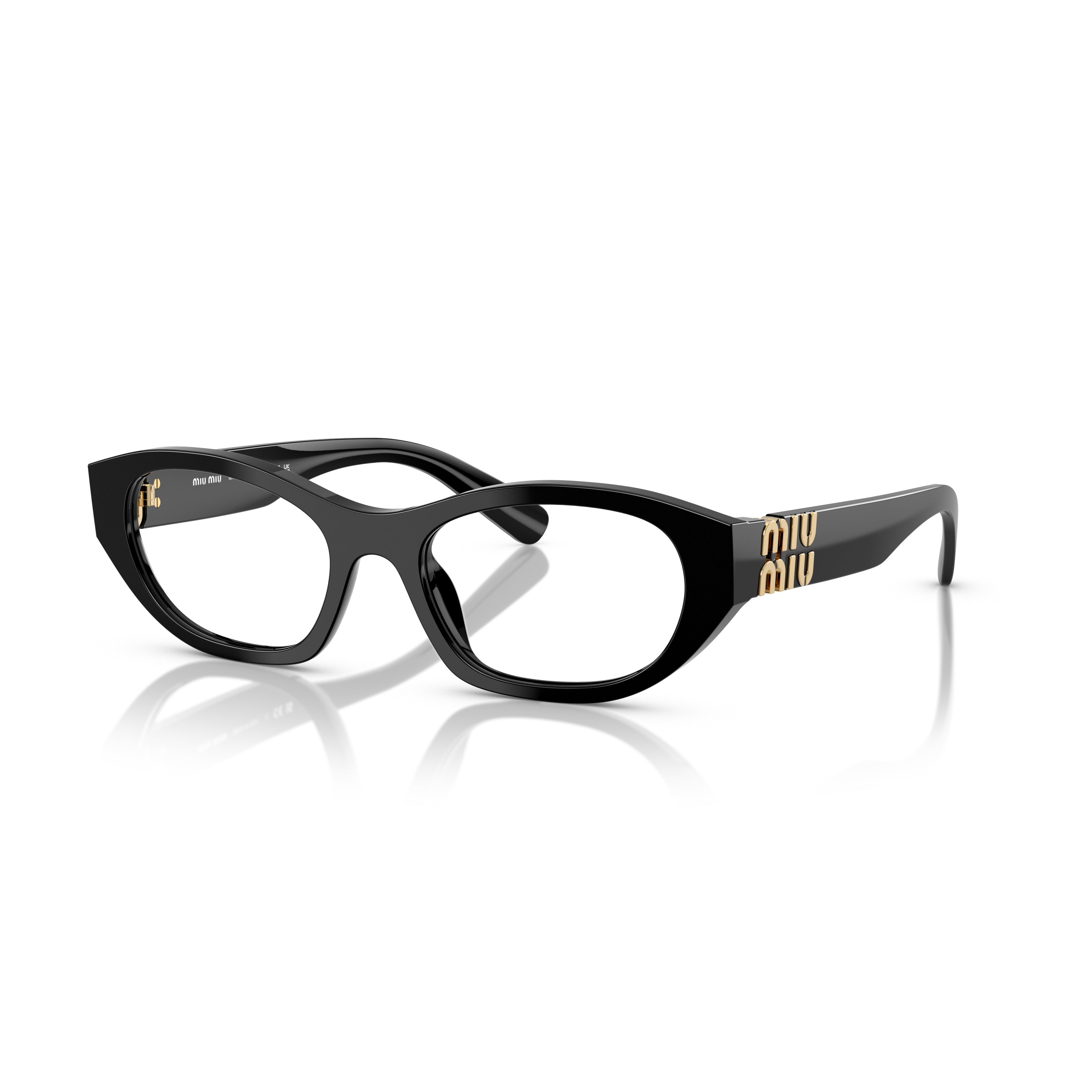 0mu 03wv Translucent Acetate Eyeglasses with Gold-tone Accents