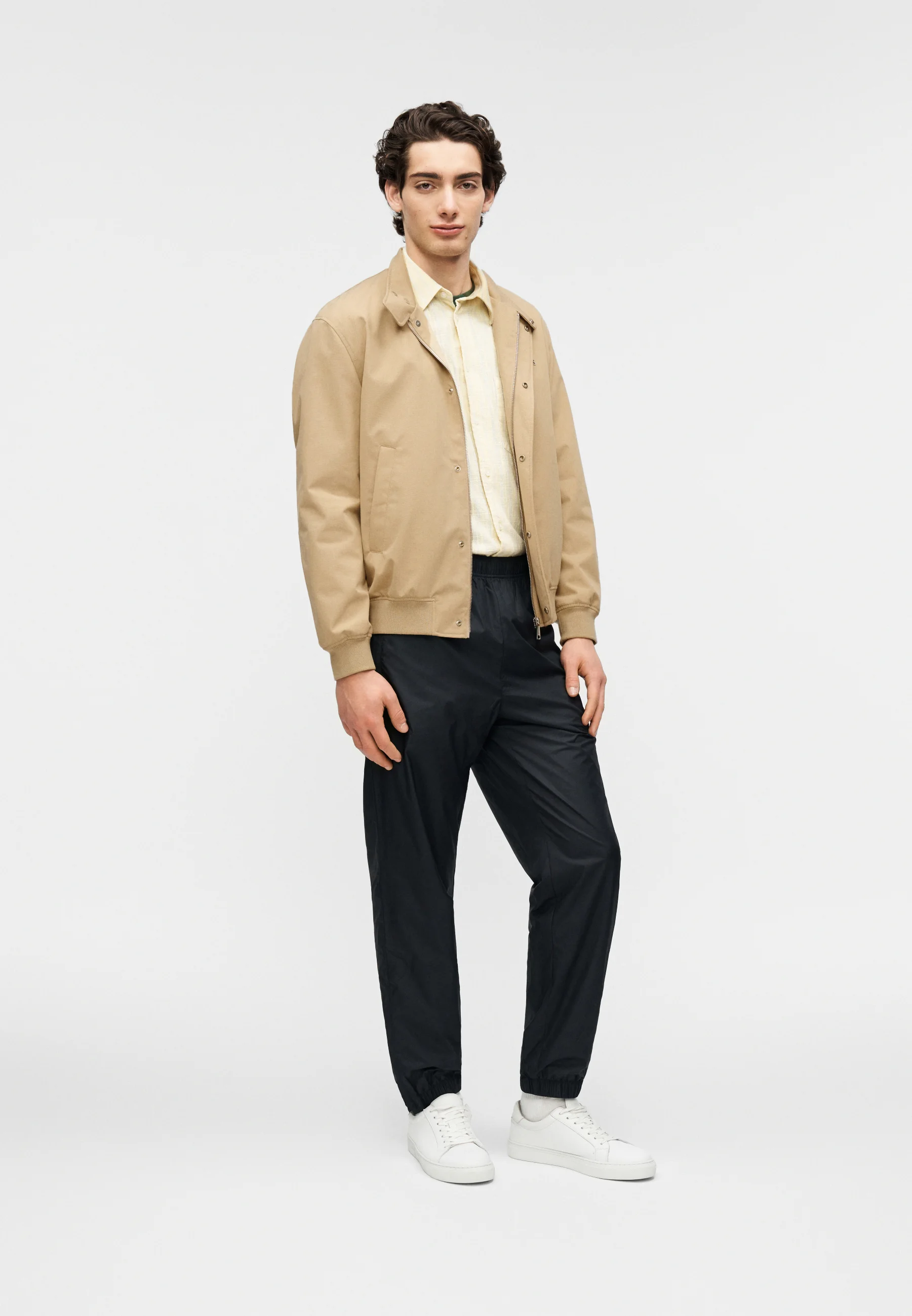 Beige Harrington Twill Waterproof Jacket