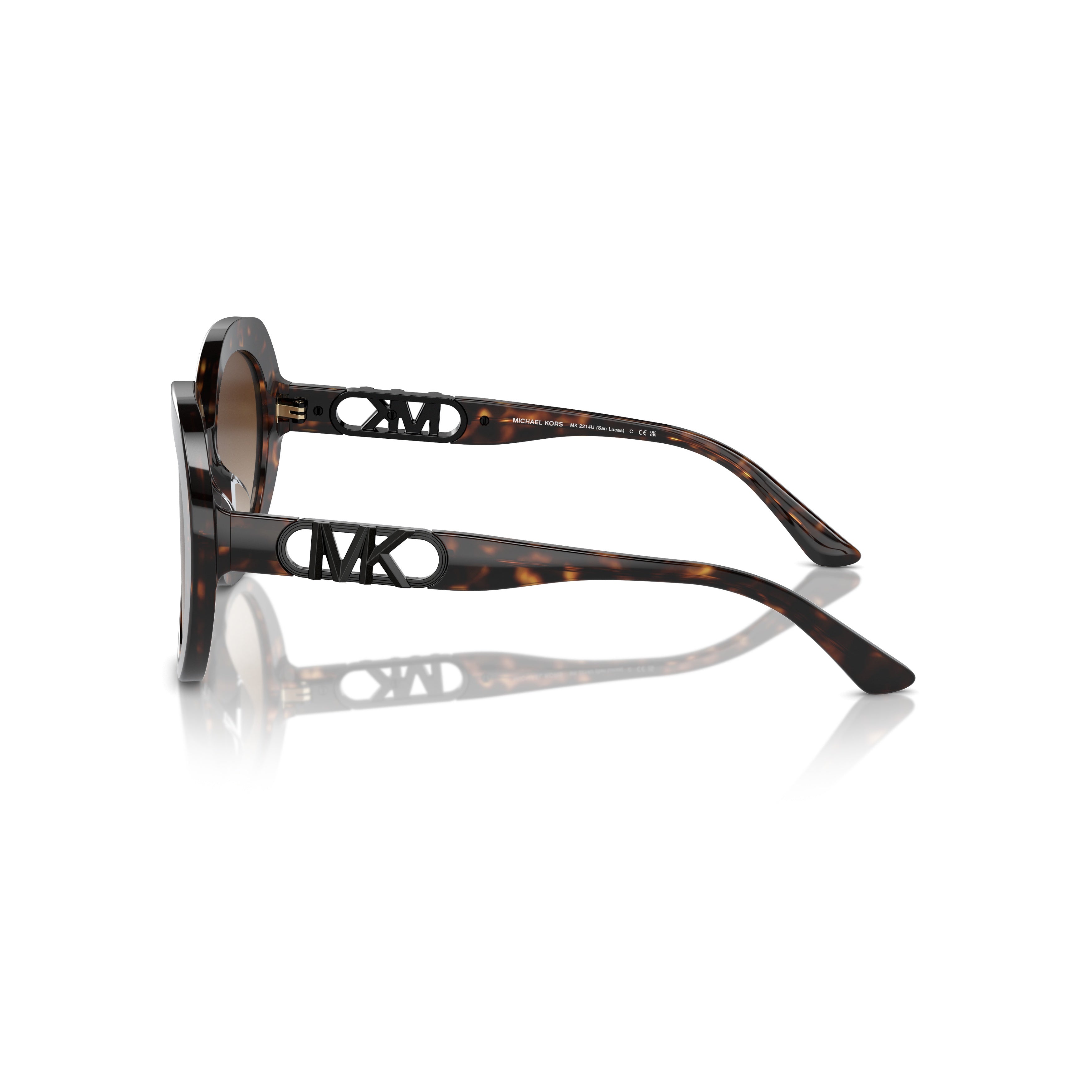 0mk2214u Oversized Round Sunglasses with Tortoiseshell Frame