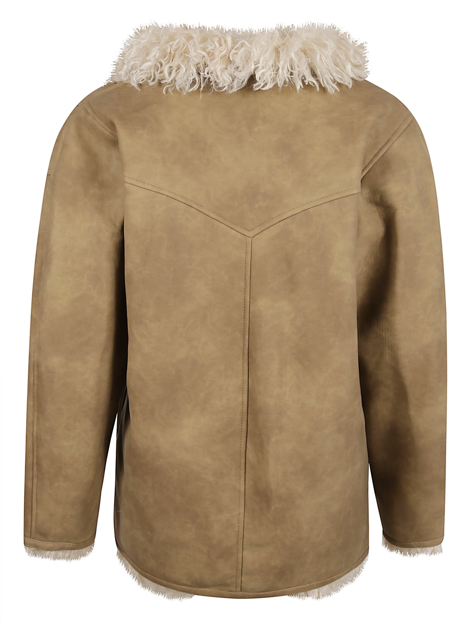 Shearling Effect Midi Coat