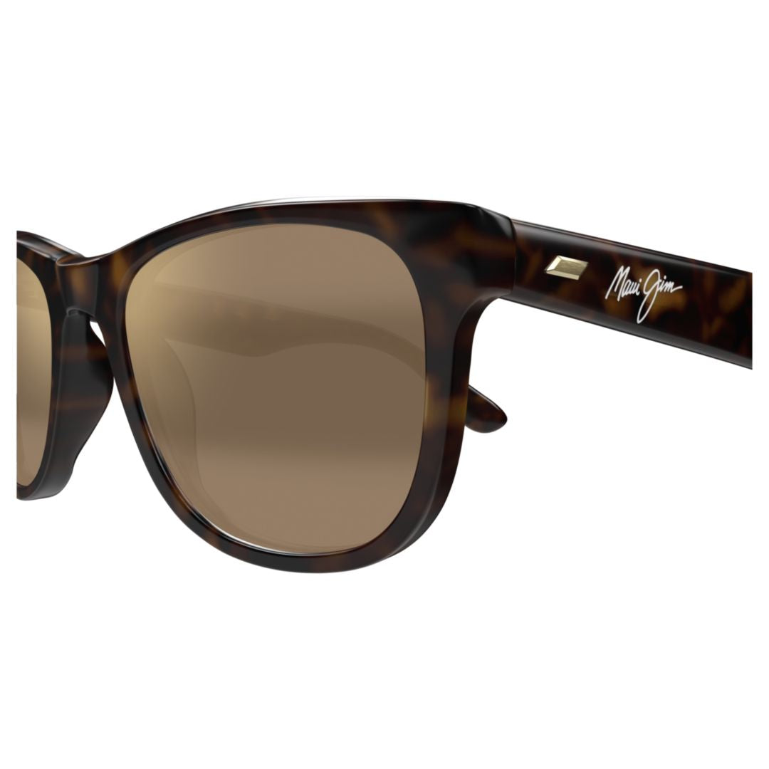 Kikonia Tortoiseshell Rectangular Sunglasses with Gold Accents