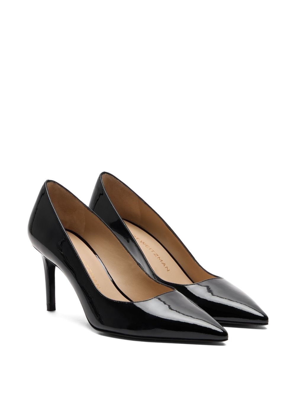 Coated Leather Finish Pointed Toe Flat Shoes