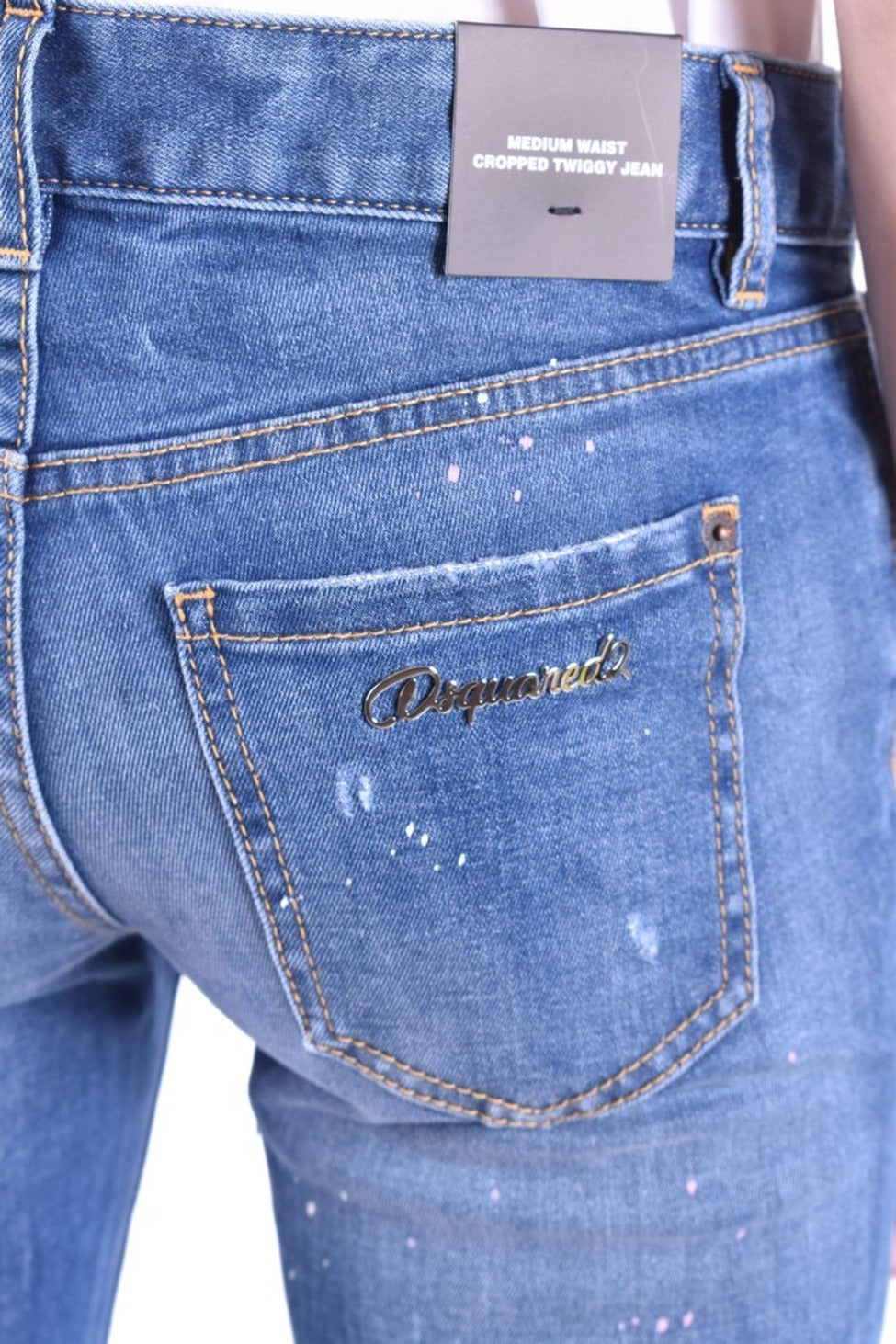 Distressed Denim Cropped Jeans