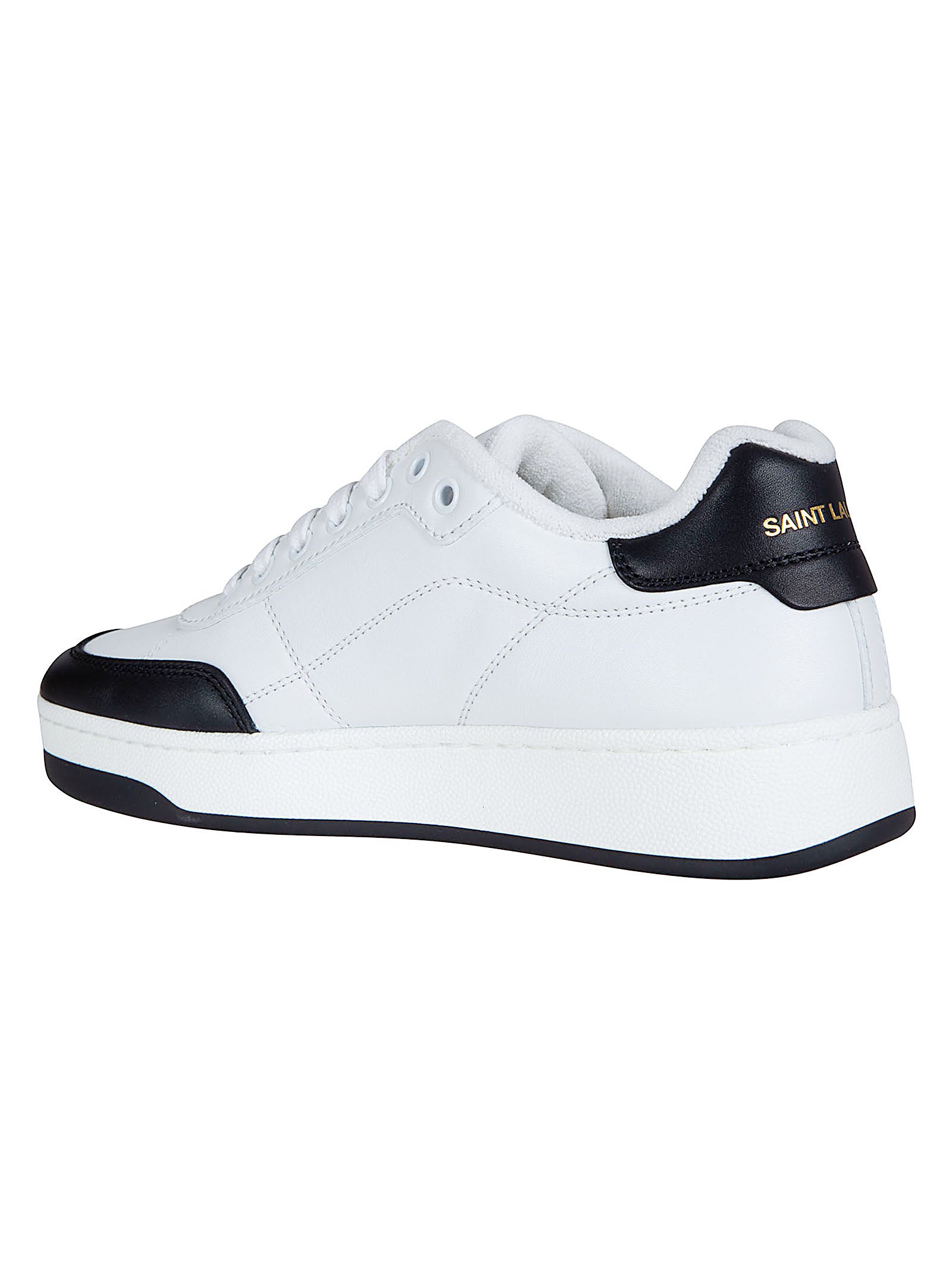 Low-Top Lace-Up Sneakers with Gold Branding Details