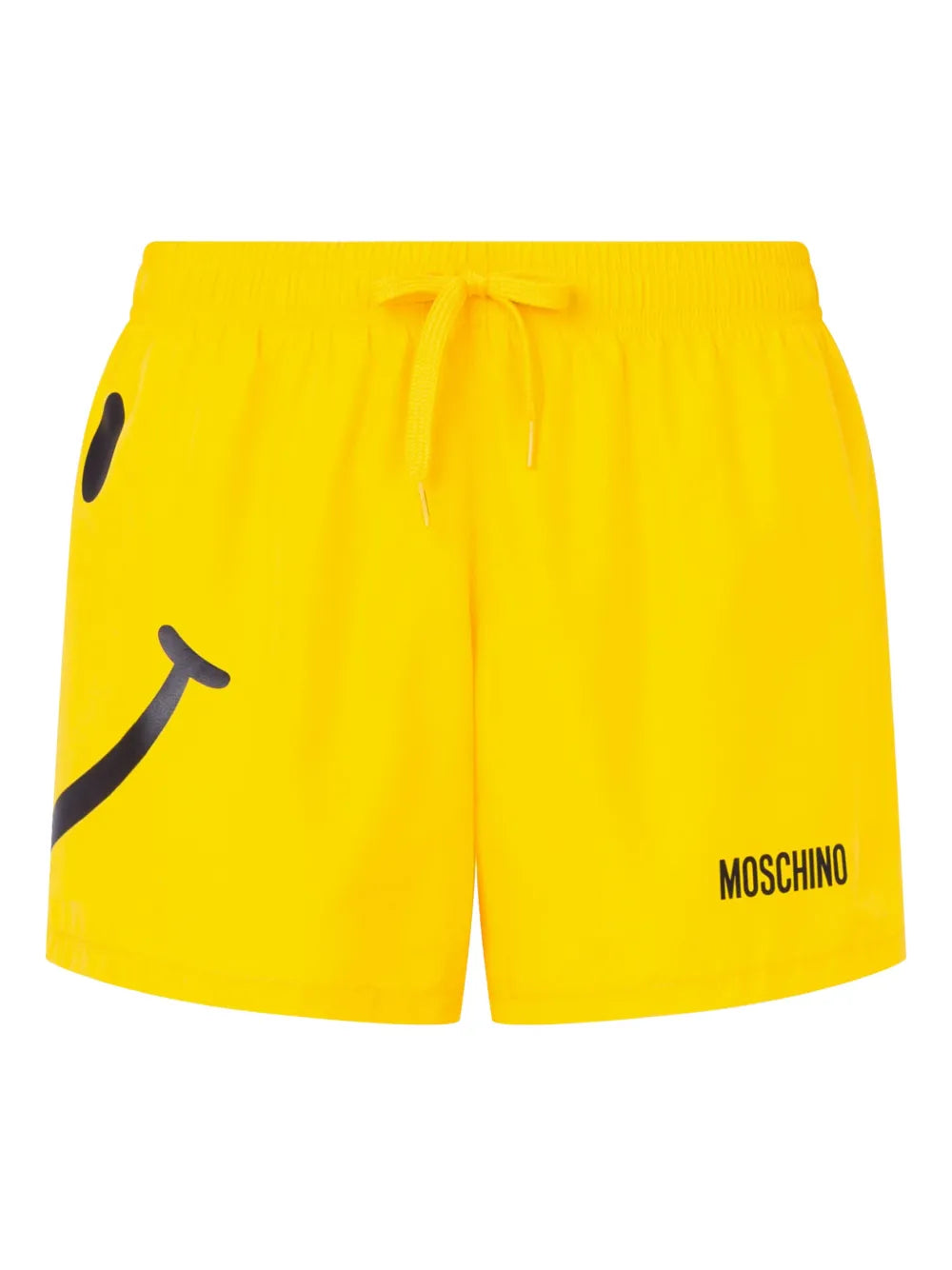 Short-Length Swim Shorts With Bold Smiley Face Graphic